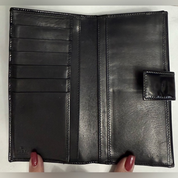 Authentic Gucci Black Patent Leather Wallet - Picture 3 of 7